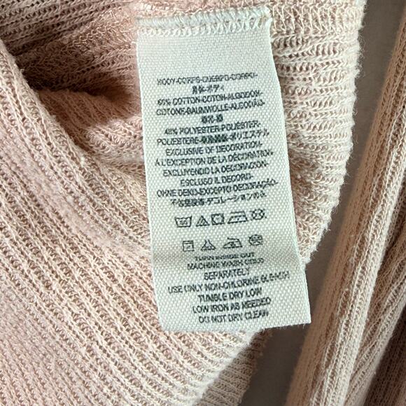 Free People We the Free Rainbow Thermal Shirt Long Sleeve Henley Rose Womens XL - Picture 9 of 11